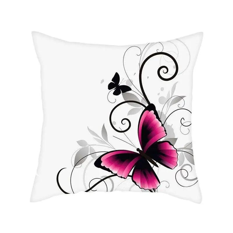 Schmetterling Kissenbezug Sofa Stuhl Tier Blume Kissenbezug Heimdeko Bemalt Umarmen
