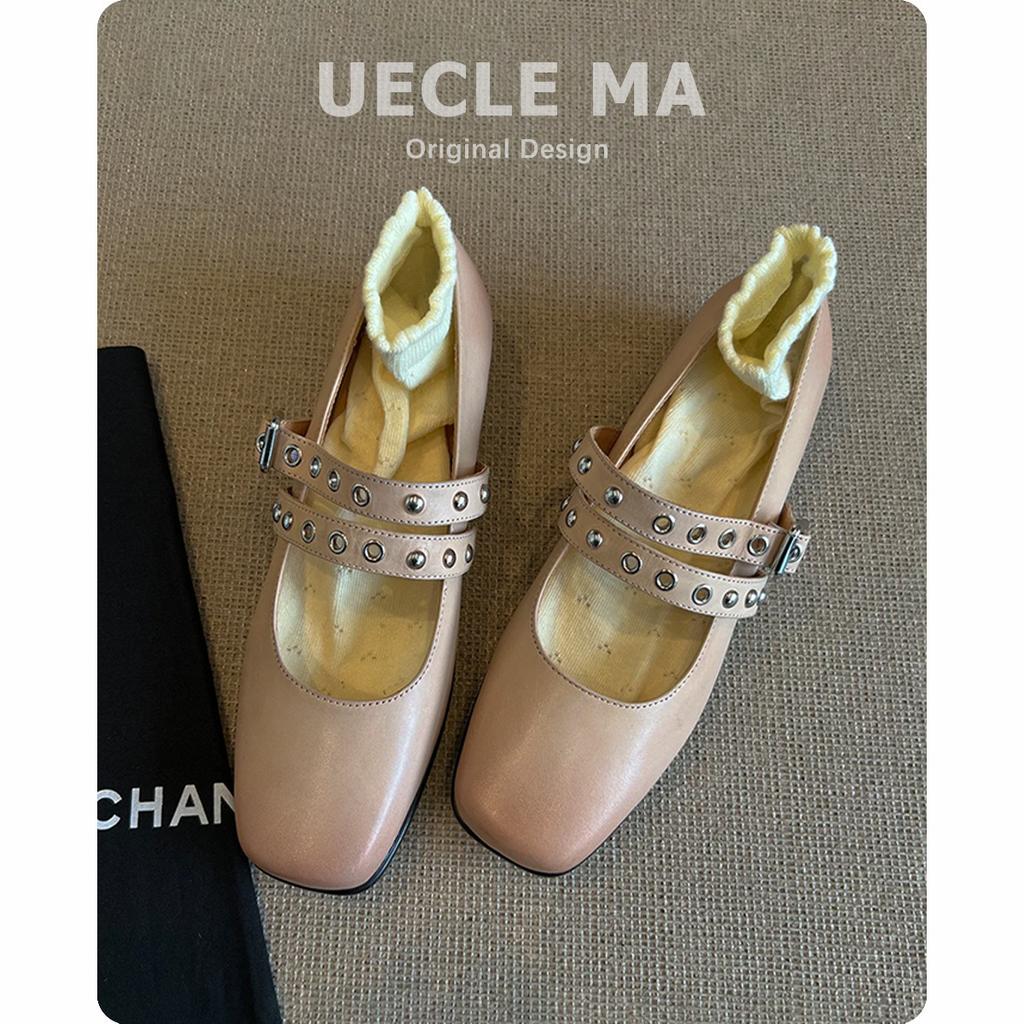 Super soft lambskin French light mouth single shoes women's versatile ballet flats retro double with Mary Jane shoes