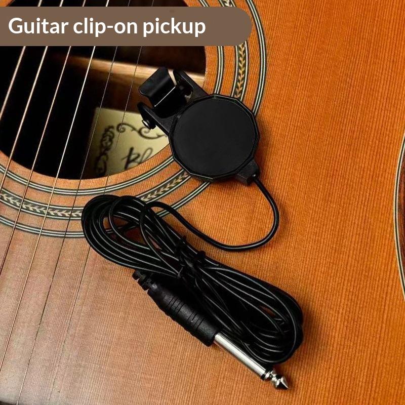 Audio-Klinken-Clip-On-Tonabnehmer für Akustikgitarre\Mandoline\Bouzouki\Violine\Banjo\Ukulele Länge 2,5 m Tonabnehmer-Wandler