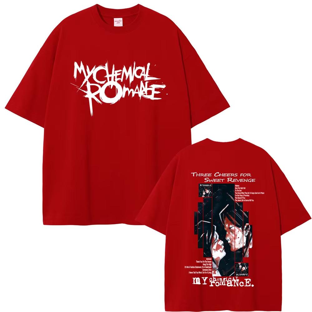 My Chemical Romance album graphics Cotton shirt Men Retro Fashion New Summer Hip hop unisex Short sleeve Loose Tshirt fan gift