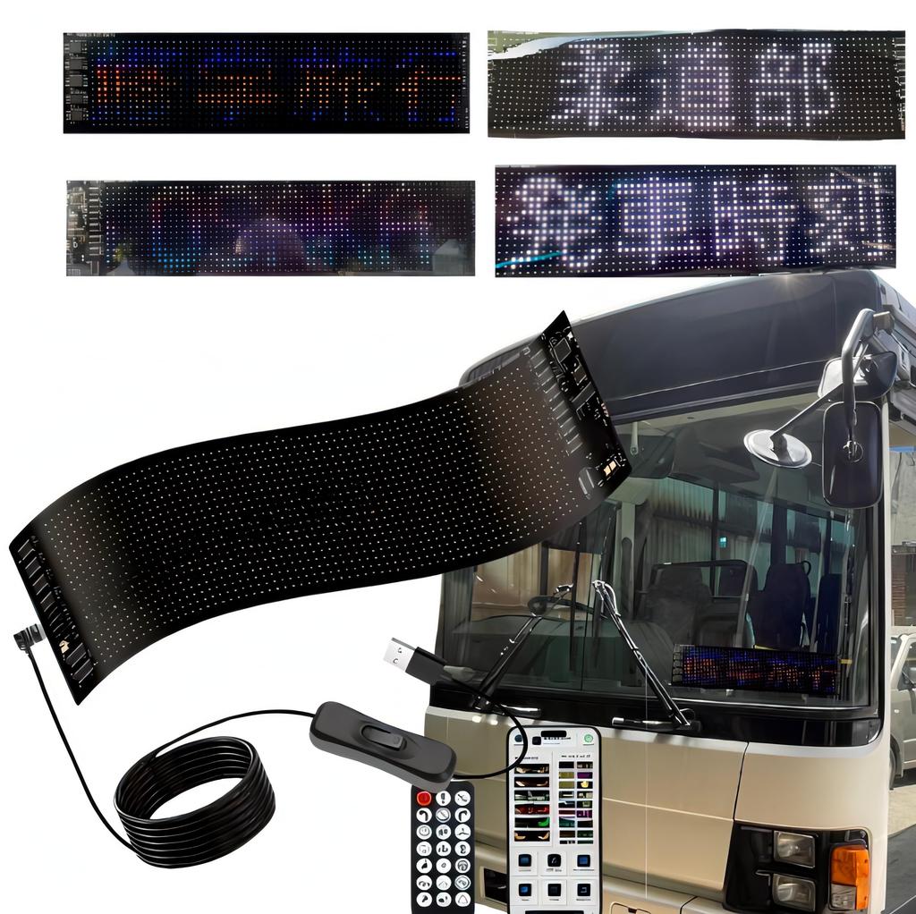 bubulu LED Electronic Display Board for Tourist Buses, Small Message Board, USB Powered, App Compatible, Information Display, Inbound Tourism Compatib