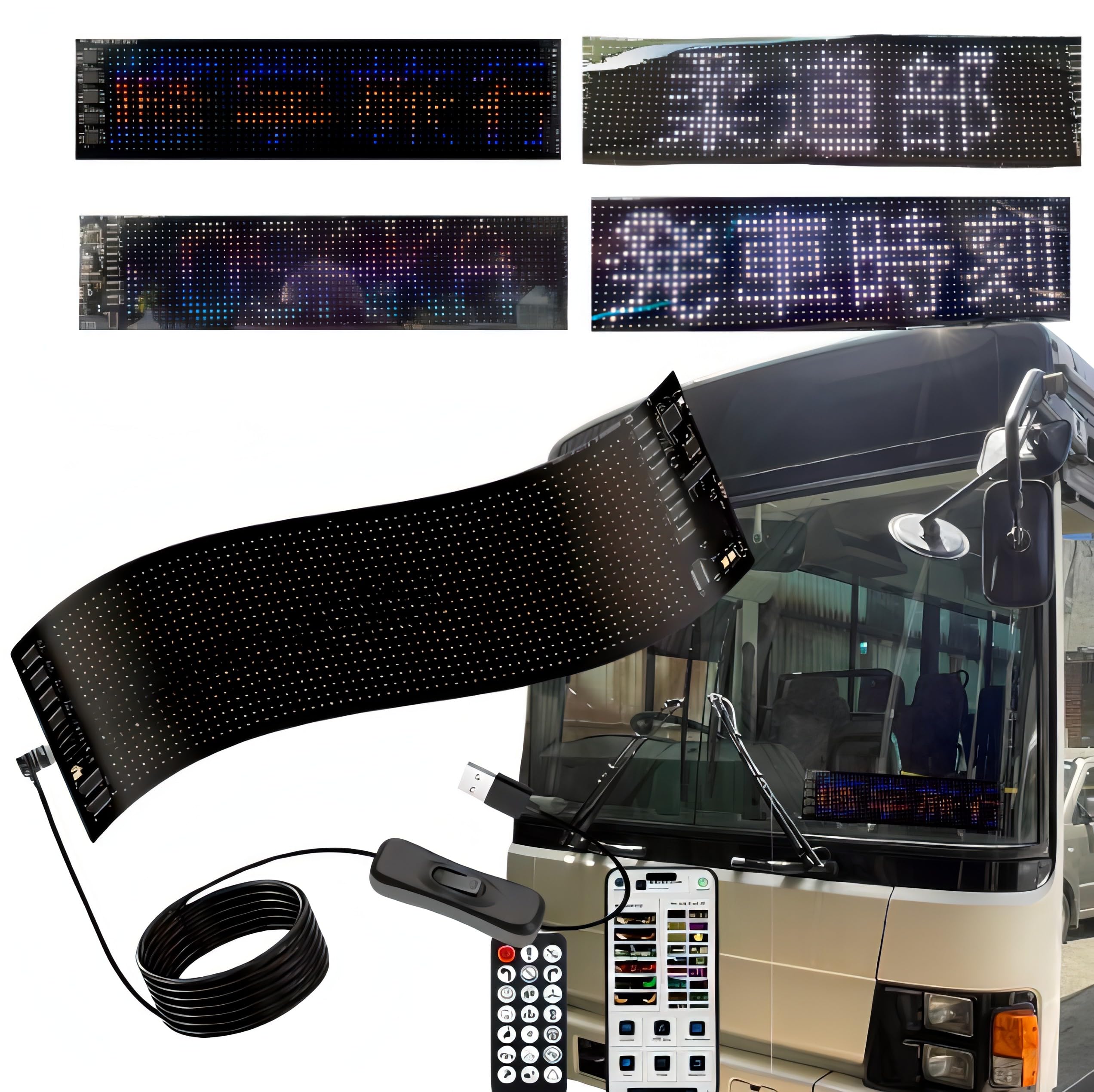 

bubulu LED Electronic Display Board for Tourist Small Message USB App Directional Inbound Travel Friendly x Buses, Board, Powered, Compatible, чёрный