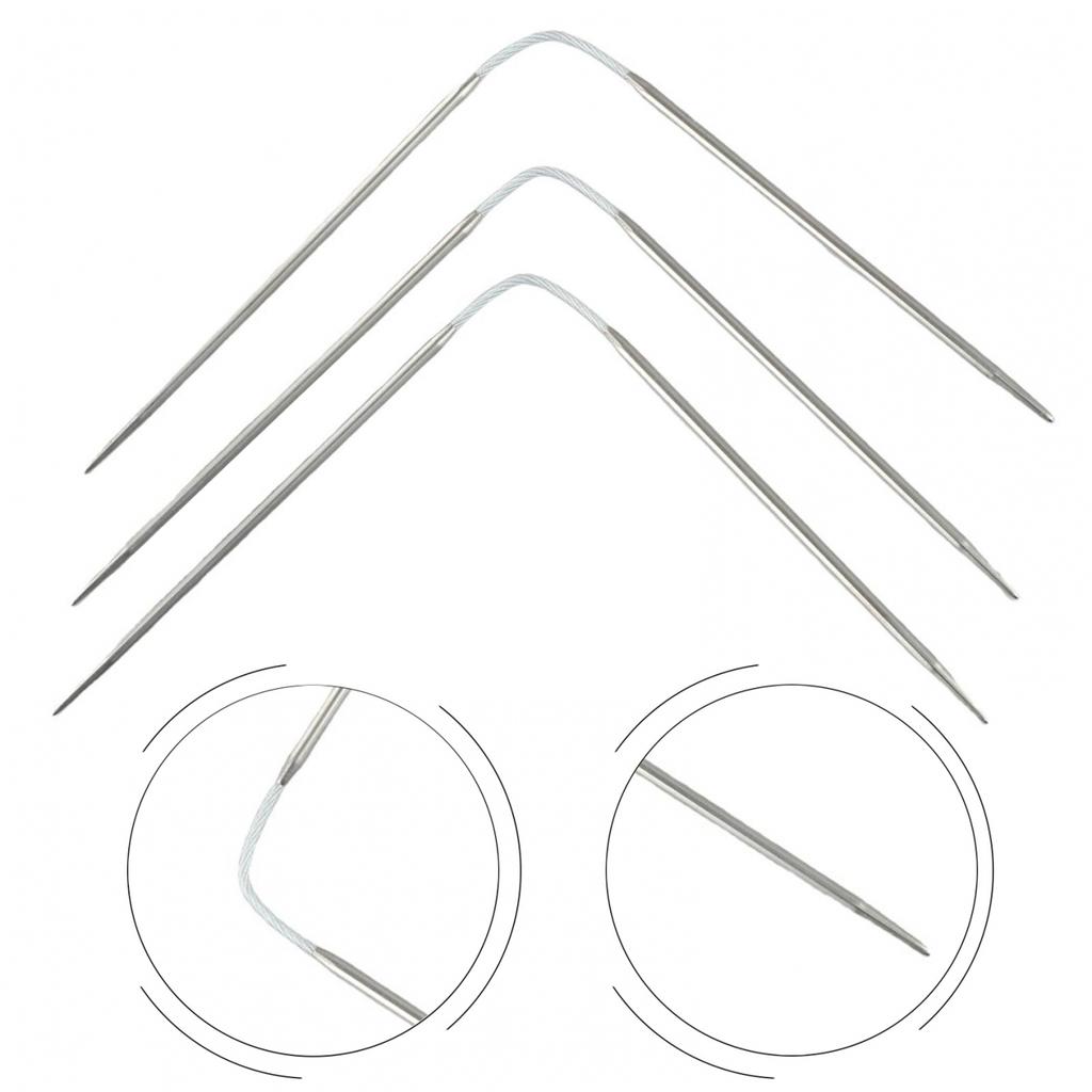 21~23cm Knitting Needles Set 3 Pcs 3.5mm 3mm 4.5mm