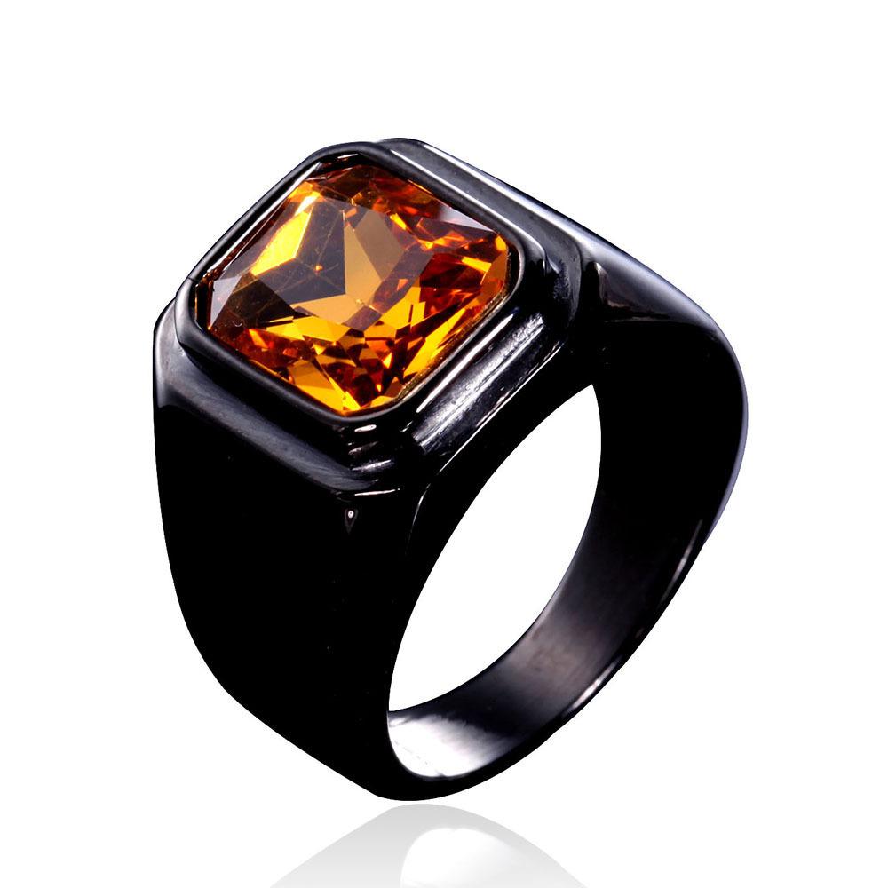 2026 Personalized Fashion Square Simple Gemstone Trendy Men's Ring Party Party Jewelry Accessories