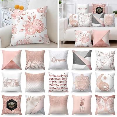 Decorative Pillowcase Rose Gold Geometric Pineapple Glitter Polyester Sofa  Cushion Cover  Home Furnishings