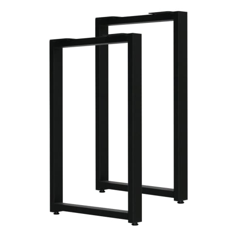 Sunneed Iron Legs, Square Table Legs, Black, 43cm Deep, Set of 2, Iron Parts, DIY Furniture Legs (Legs Only), SLG-2L-BK
