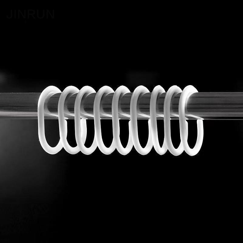 24pcs Double Hook Shower Curtain Hook Shower Curtain Ring Set Bathroom Tools