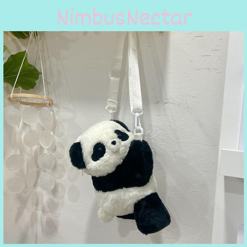 Panda Plush Little Bag Doll With Earphones Raccoon Crossbody Bag Gift Present