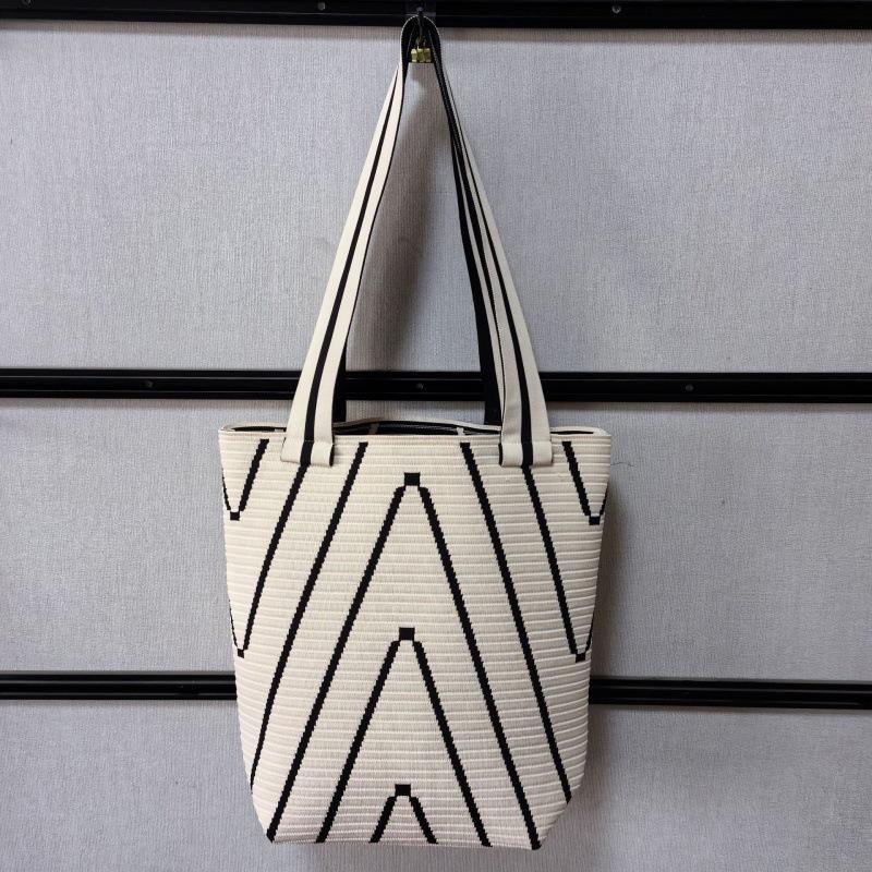 Classic Korean-Style Canvas Tote: Large Capacity, Versatile Striped Shoulder & Crossbody Bag for Women