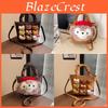 Duffy Cat Pattern Nylon Crossbody Bag With Plush Details For Casual Wear