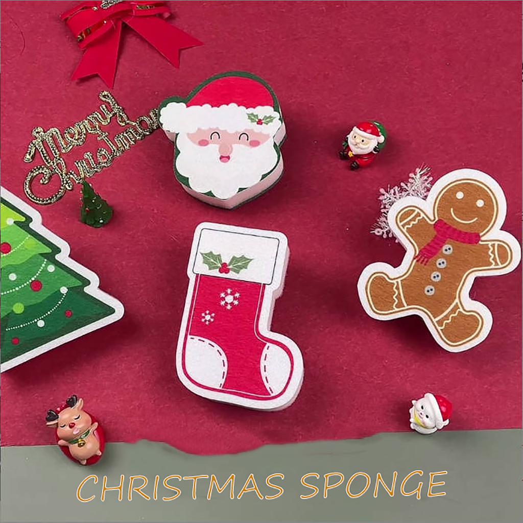 Scouring Pad Sponge Wipe Set Kitchen Cleaning Brush Pan Dishwashing Cotton Absorbent Compressed Wood Pulp Cotton Set Of Four.