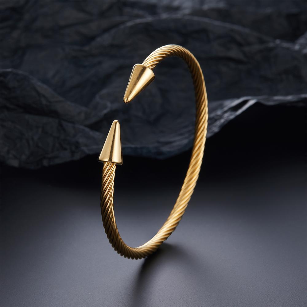 316L Fashion New Twist Cone Stainless Steel Popular Bracelet Women Men Charm Simple Gold Jewelry Wife Mom Gift