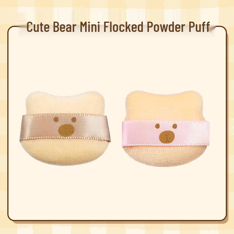 Choose Bear Mengyou Pink Flocking Cushion Puff for a Soft, Flawless Q-Elastic Makeup Base.