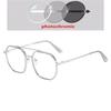 Doppelbalken Metall Polygon Finish Myopie Brille Damen Herren Literarischer Student Korrekturbrille Dioptrie 0 -0,5 -1,0 Bis -6,0