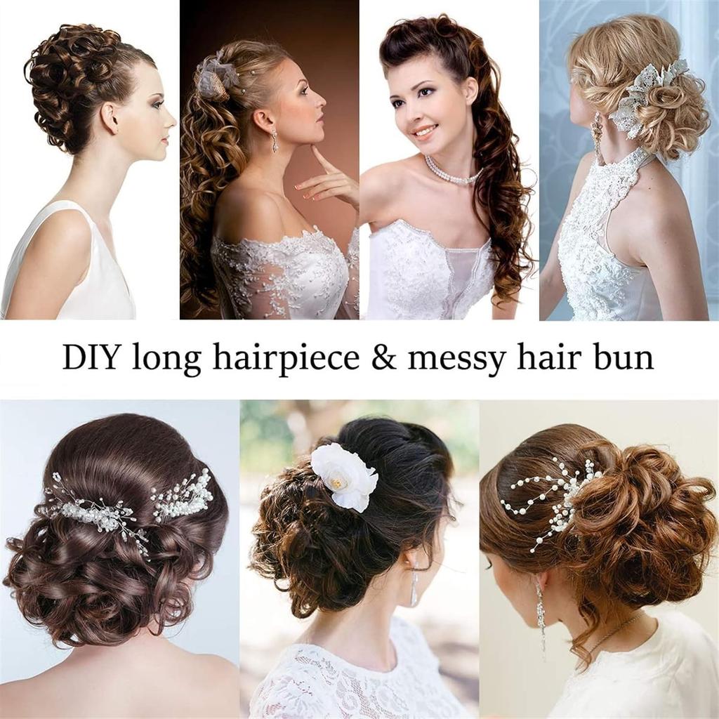 Kidzoo 36 Inches Women Girls Messy Frill Hair Extensions For Ponytail And Bun Juda Maker Hair Extension Pack Of 1 (Dark Brown)