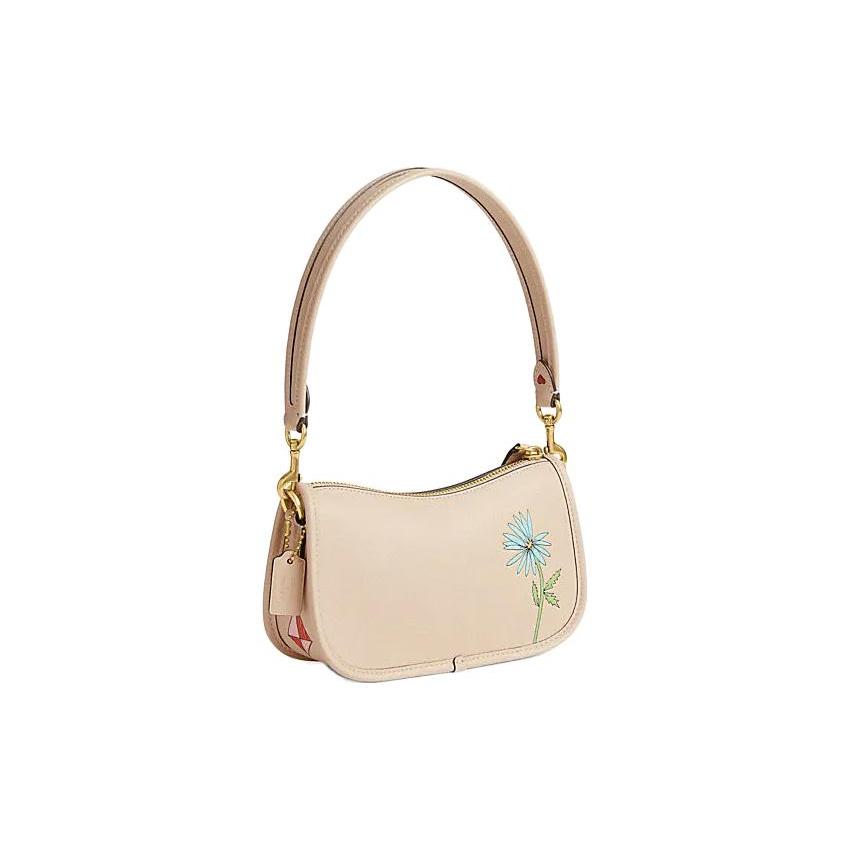 New COACH X OBSERVED Cow Leather Shoulder Bag, Pochette, Handbag, Shoulder Bag Women's Ivory White CK419-B4RHR