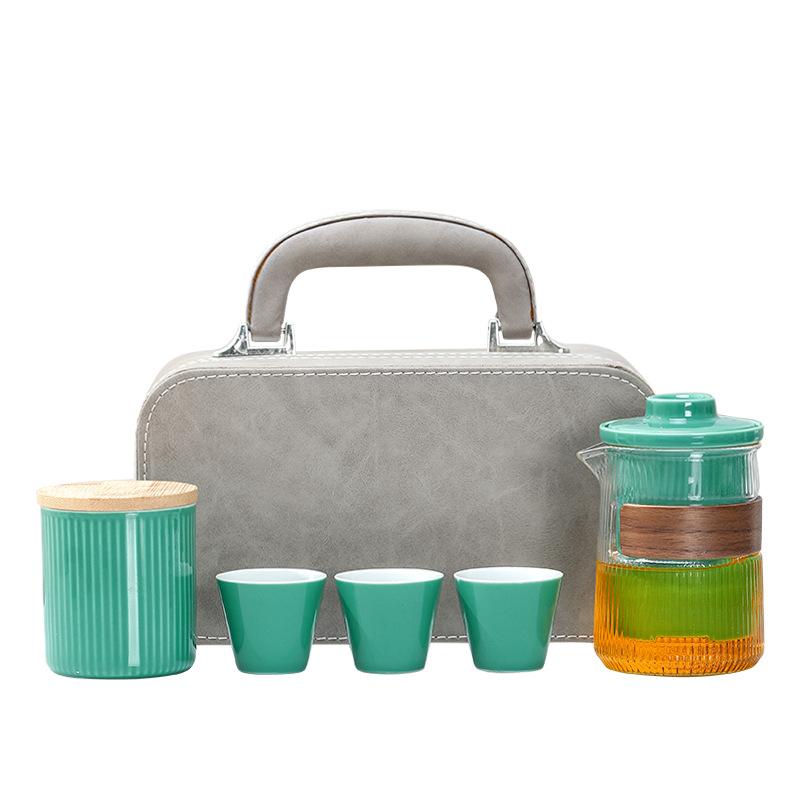 Ceramic Outdoor Camping Portable Travel Tea Set Business Company Bank Souvenir Gift Set