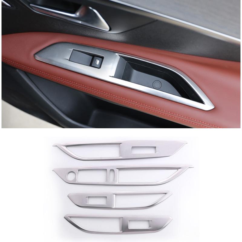 For Peugeot 3008 5008 GT 2016 2017 2018 Car Door Armrest Window Glass Lifting Switch Button Cover Trim