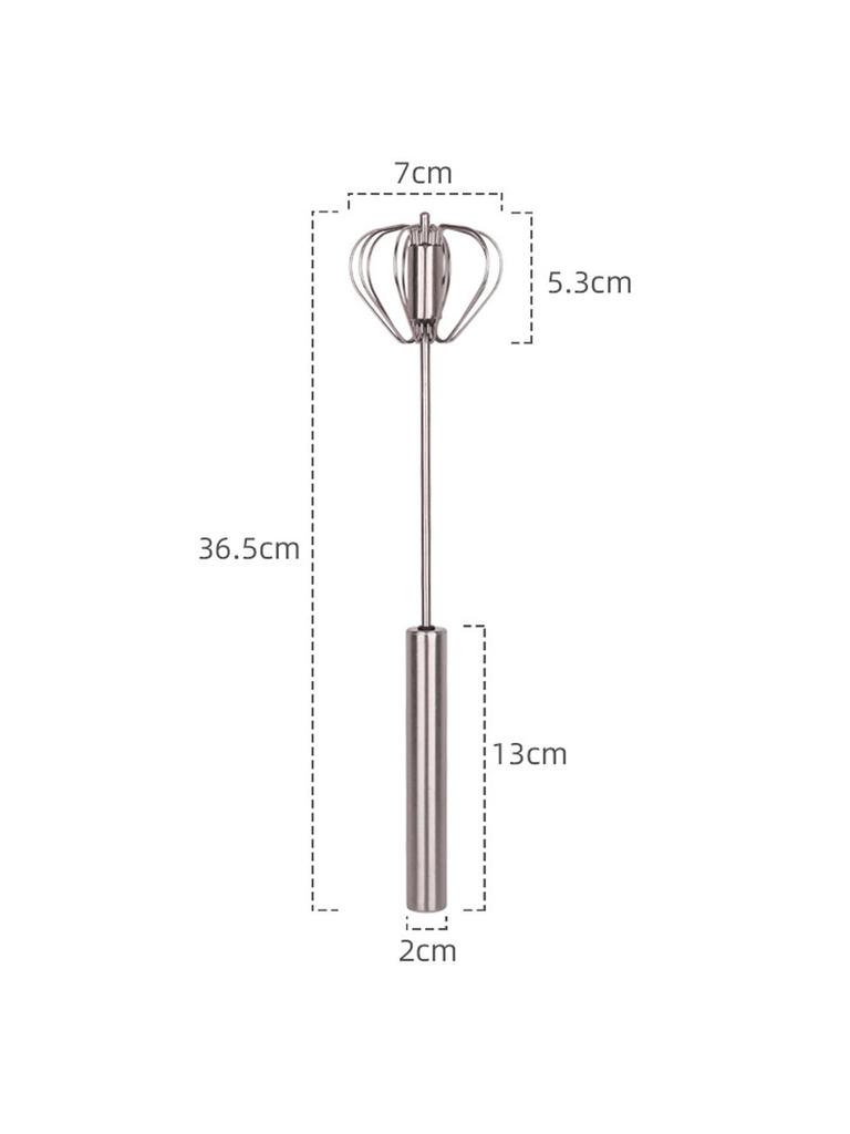 Hand Push Rotary Whisk, No-Electricity Egg Beater & Mixer for Cooking, Effortless Stainless Steel Whisk for Blending & Stirring