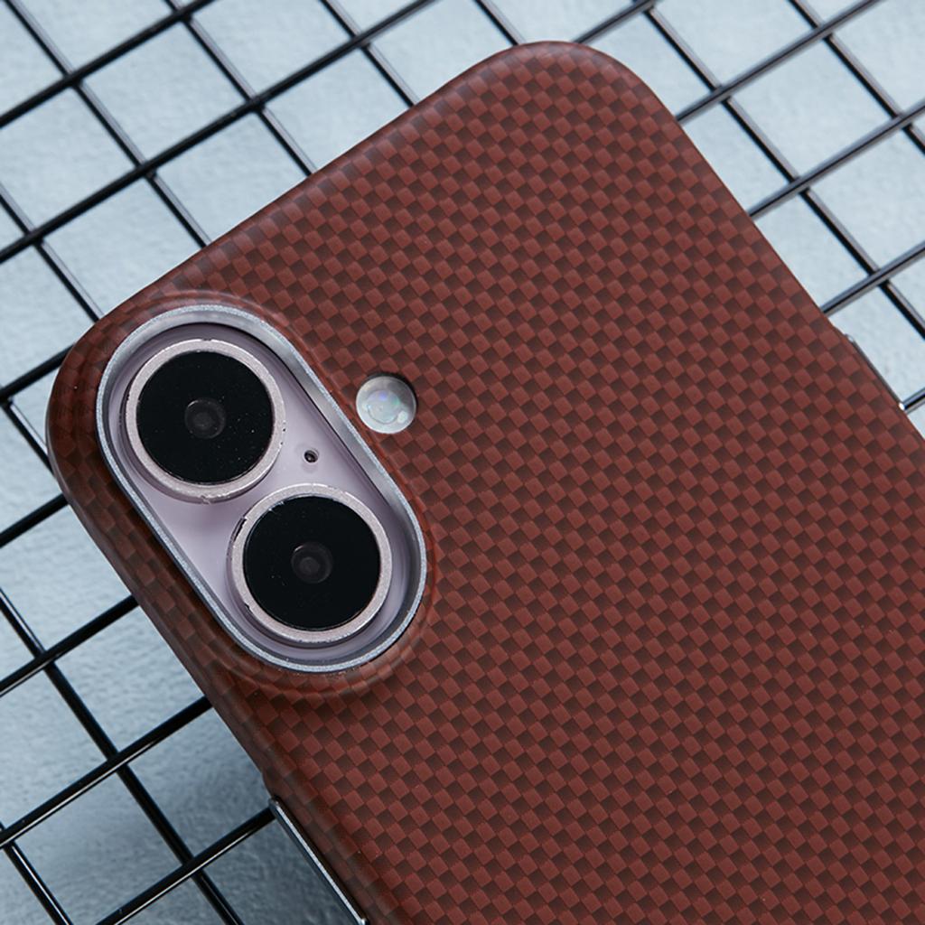 X-LEVEL For iPhone 16 Case Compatible with MagSafe Carbon Nanofiber+Metal Lens Frame Phone Cover