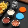 304 Stainless Steel Sauce Dish With Silicone Lid Portable Condiment Cup Salad Dressing Outdoor Dining
