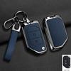 Zinc Alloy Leather Car Key Case Cover for Jeep Wrangler JL JLU Rubicon Gladiator JT Sahara JLU 2018 2019 2020 2021 2022 2023