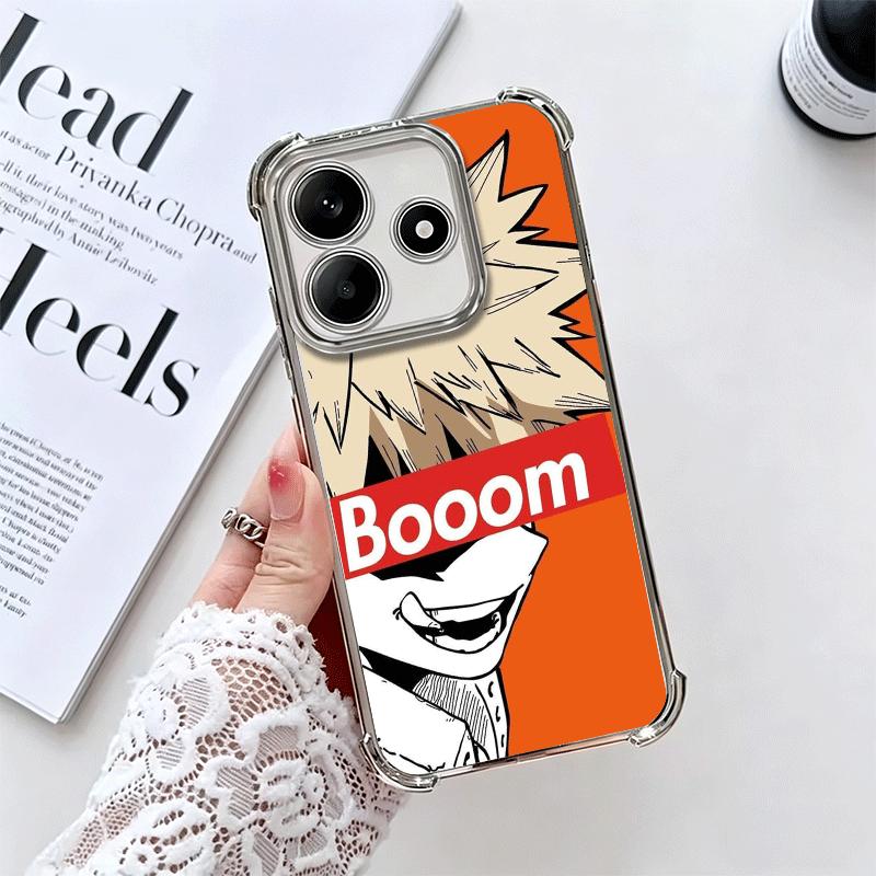 MHA My Hero Bakugou Katsuki Soft Phone Case For Xiaomi Redmi Note 14 15 Pro Plus 13 12 11S 11T 5G 10 9S 9 Plating Anti-Fall Fund