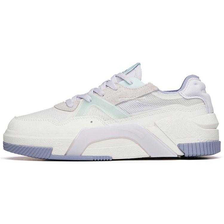 Anta Life Collection Pro Non slip Lightweight Low top Skateboard Shoes Women's White Purple 122228071-3