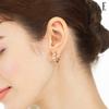 14K Half Cubic One-Touch Earrings (Gold Pin) ELGPEE370