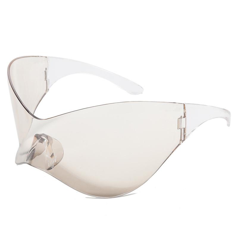 Oversized Cyberpunk Retro One Piece Sunglasses with Future Tech for Women Men Y2K Fashion Super Sunglasses Punk Mask UV400
