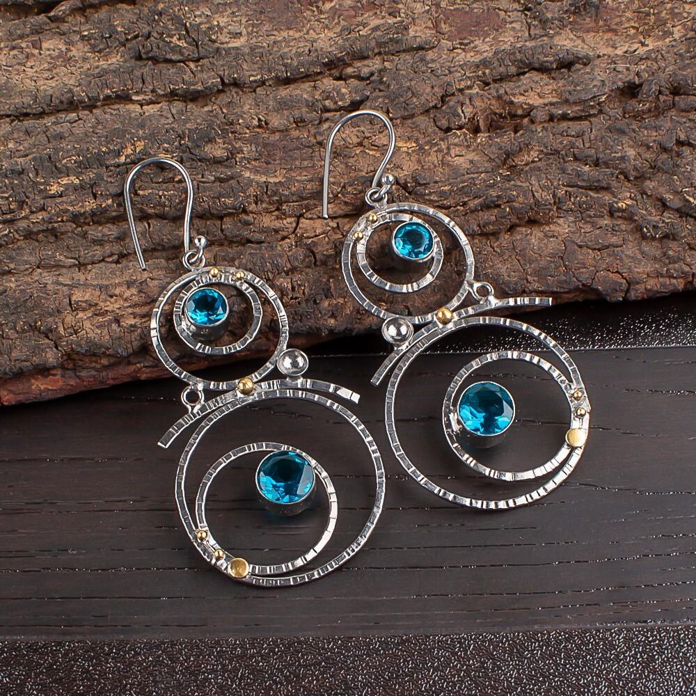 

Ювелирные изделия из стерлингового серебра 925 пробы Апатит Драгоценный камень Подвески/Серьги-подвески 2,86 Для нее EE-76-6