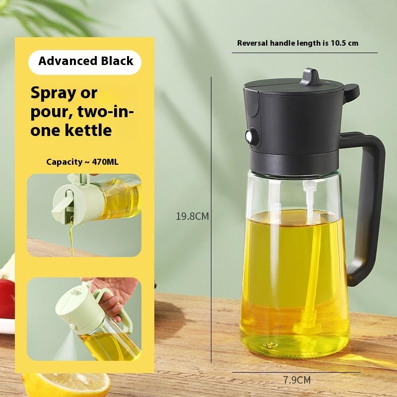 

New Spray Pour Two-in-one Oil Pot, Oil Spray Pour Integrated Dual-purpose Oil SprayPot, Kitchen Barbecue Oil Spray Mist OilPot