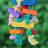 Bird Parrot Swing Hanging Toy Colorful Solid Wood Parrot Playstand Bird Playground Budgie Perches Stand Ladder Bird Accessories