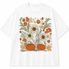 Boho Fall Floral Shirt Retro Autumn Pumpkin Season Graphic Tee