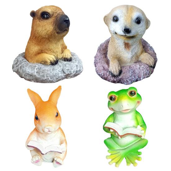 Terrassenornament, Gartendekoration aus Kunstharz, realistische Tierstatue, wetterbeständig, Gartendeko-Zubehör für Rasen, Terrasse, Balkon