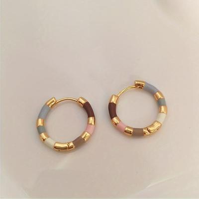 Retro Trend Colorful Geometric Drop Female Earrings Niche Personality Design Fashion Holiday Party Accessories Jewelry