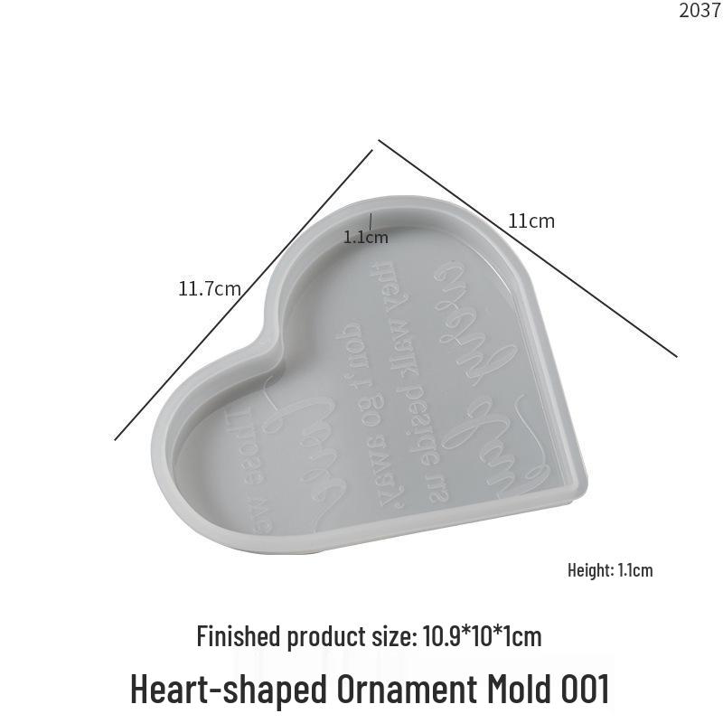 Poppy Crystal Epoxy Resin Heart-Shaped Aroma Tree Memorial Plaque Silicone Mold.