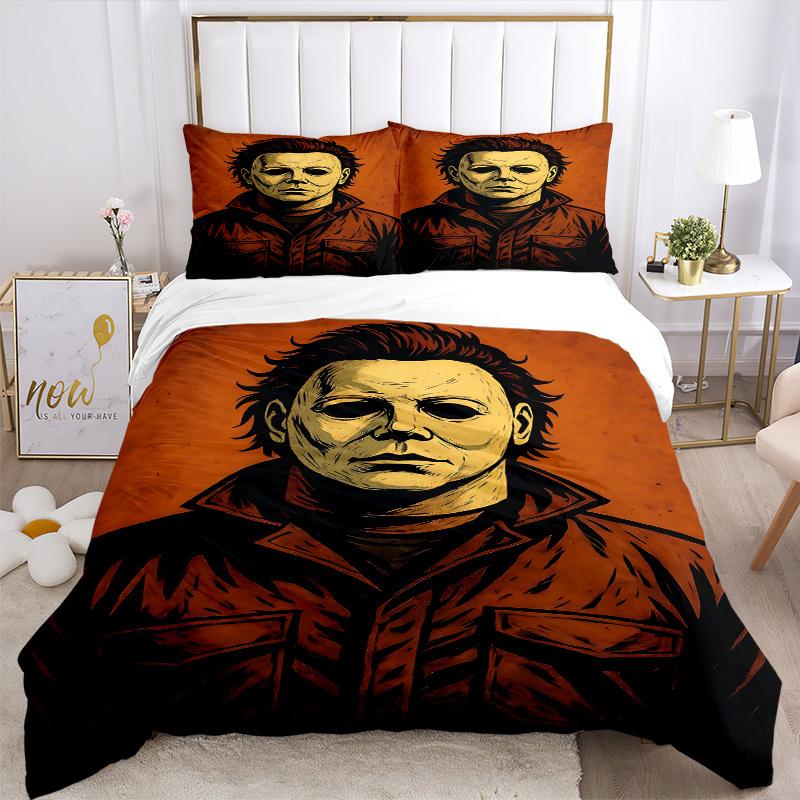 3pcs Michael Myers Mask Bedding Set. Soft and Comfortable with No Core Included (1x Duvet Cover + 2x Pillow Covers) yy251031094