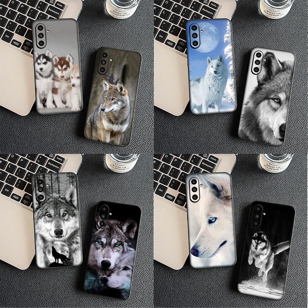 Cover for Samsung Galaxy S25 S24 S23 Fe Ultra Plus S7 Edge A05 A06 A16 A55 A15 A35 Casing Phone Case Husky Dog Wolf Art
