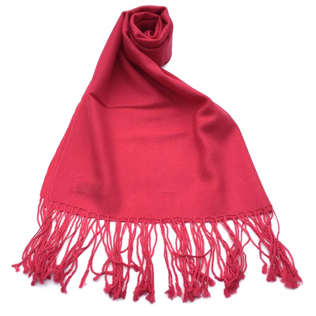 Natural Wool Large Stole for Women [NEW COLORS] 100% (Red)