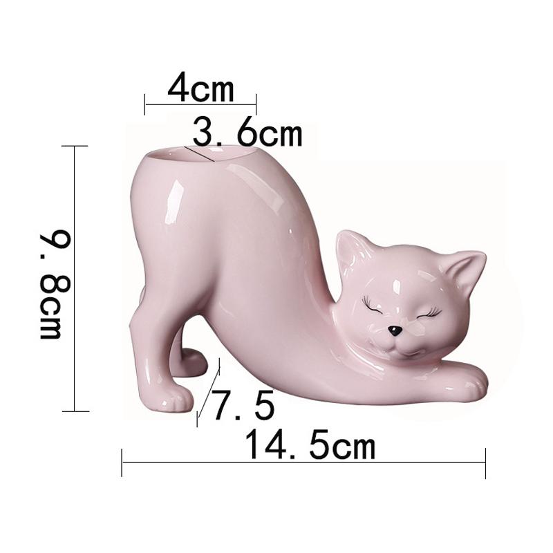 Blumentopf mit Cartoon-Katze, niedlicher Katzenschwanz, Sukkulenten-Pflanztopf, Porzellan, Blumenvase, Blumentopf, Heimdekoration, Zubehör