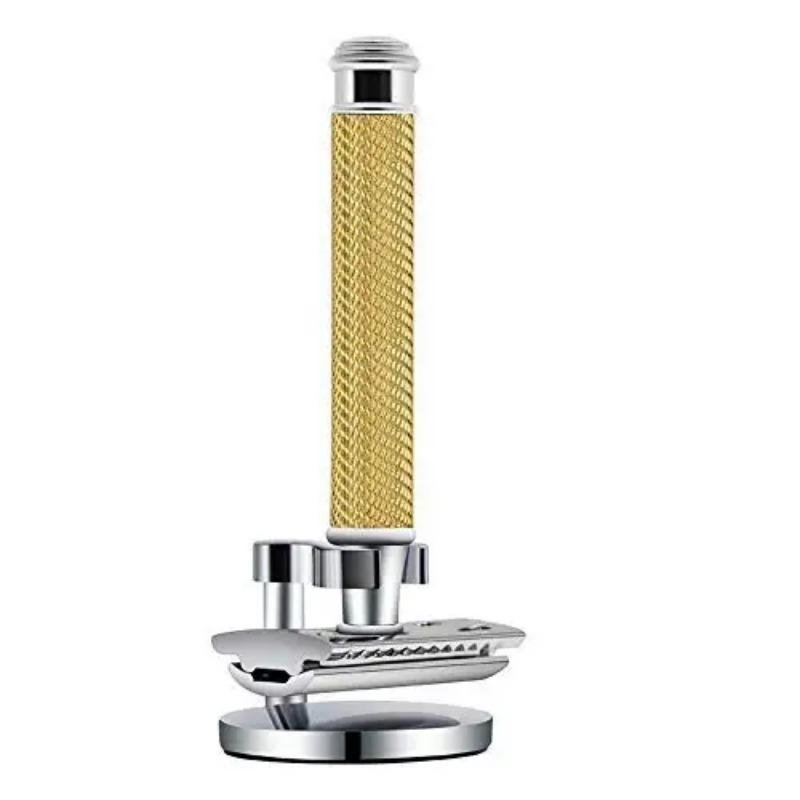Premium Single Blade Safety Razors Double Edge Razor Blade Shaving Razors for Men with Razor Stand and 5 Platinum Blades