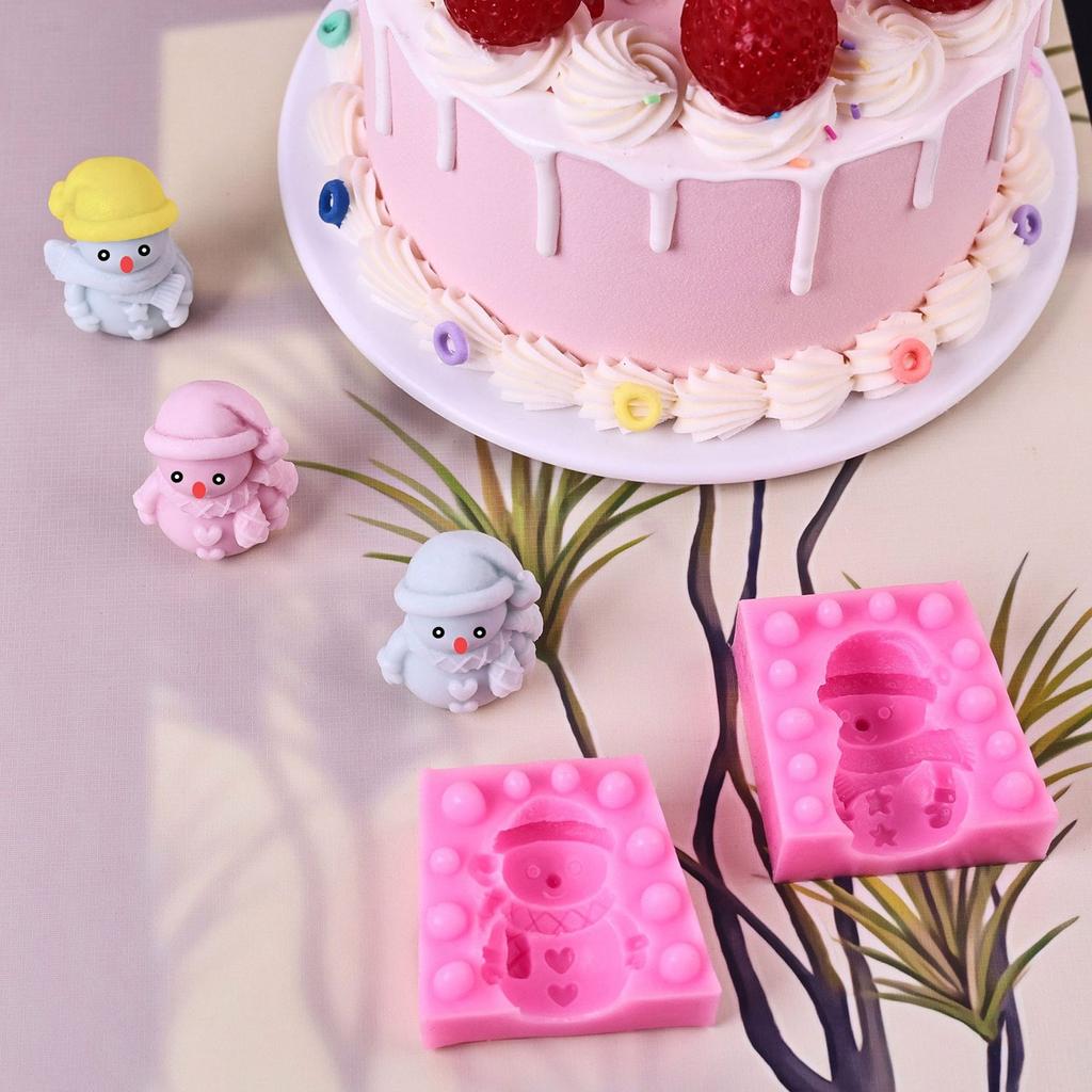 Christmas Snowman Silicone Molds for Candle Soap Christmas Decoration Plaster Ornaments Christmas Present Epoxy Resin