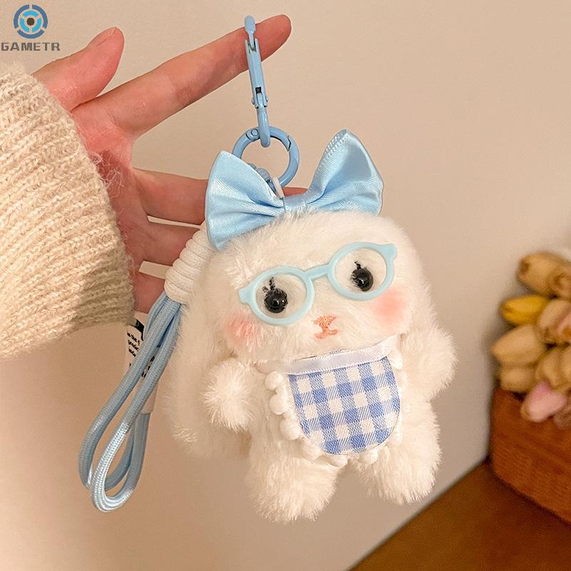 Cartoon Plush Rabbit Keychain Stuffed Doll Toy Bag Pendant Charms Car Keyring Accessories For Women Couples Kawaii Gift