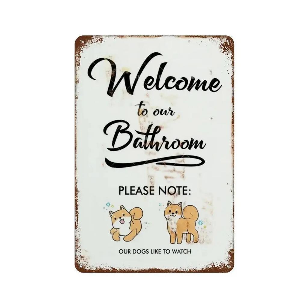 Letrero de Metal HD Divertido Decoración de Pared para Baño Retro Humor de Baño Señal WiFi Lávate las Manos para Baño Bar Cafetería