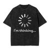 Thinking Loading Wheel Icon T Shirt Hip Hop Washed Cotton Oversize T-Shirt  Vintage  Wo Tops Streetwear Summer Tops Tees