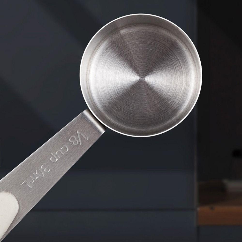 Stainless Steel Measuring Spoon Round Shape Coffee Scoops Food Grade Powder Spoon  Teas