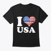 I Love The Usa Patriotic T Shirt Made In the USA Size S To 5XL