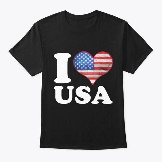 I Love The Usa Patriotic T shirt Made in the USA Size S to 5XL L