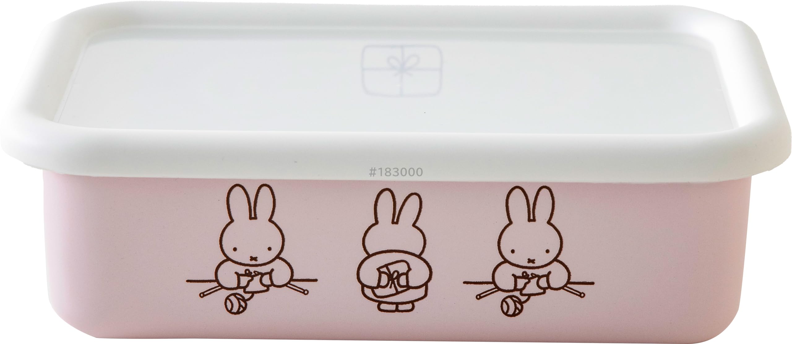

Fuji Enamel Miffy Pastel Storage Container with Lid, Shallow, Rectangular, Square, Medium, Pink, Gift, Miffy Enamel